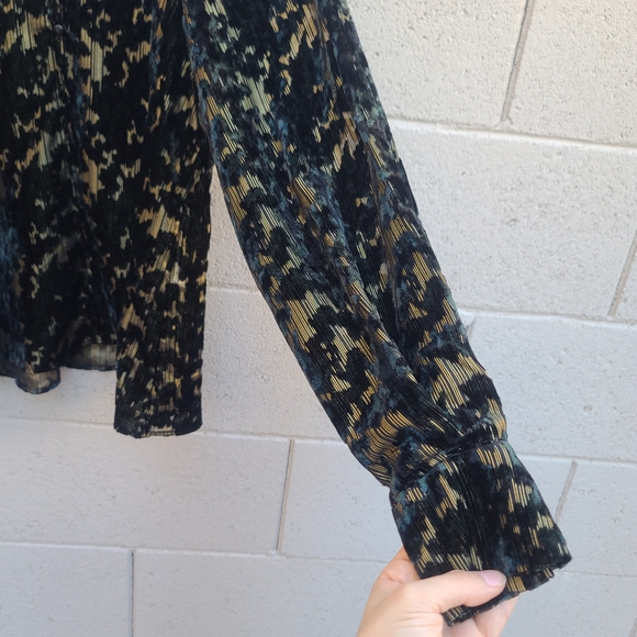 Sezane | Loubna Jacquard Velvet Blouse Size FR 34 US 2 - Picture 8 of 13